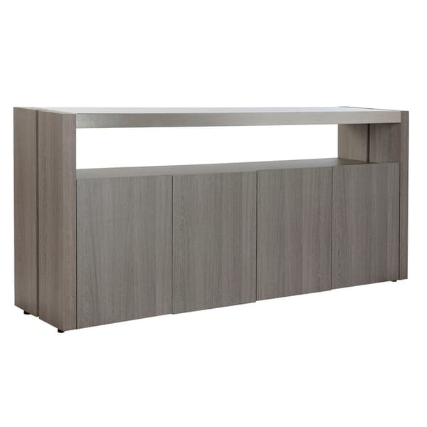 Sivupöytä DKD Home Decor Kristalli Harmaa Alumiini Ąžuolas Karaistu lasi (165 x 39 x 76 cm)