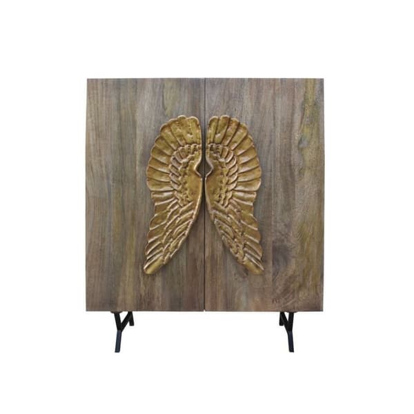 Sivupöytä DKD Home Decor Kullattu Ruskea Mangopuu (100 x 45 x 120 cm)