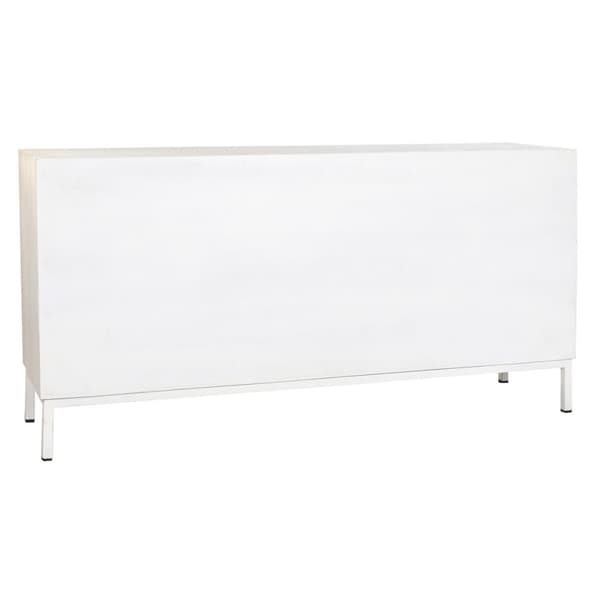 Sivupöytä DKD Home Decor Metalli Valkoinen Mangopuu (152 x 40 x 77 cm)