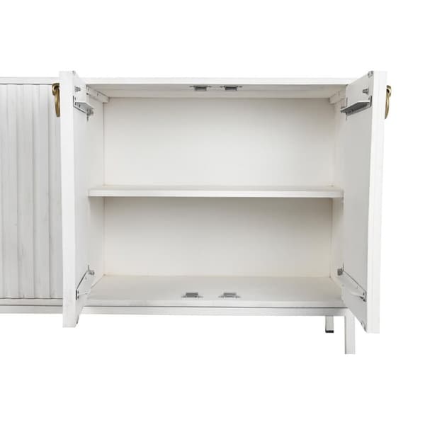 Sivupöytä DKD Home Decor Metalli Valkoinen Mangopuu (152 x 40 x 77 cm)