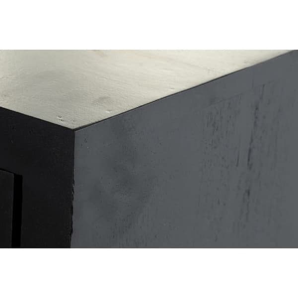 Sivupöytä DKD Home Decor Musta Rottinki Mangopuu (160 x 40 x 90 cm)