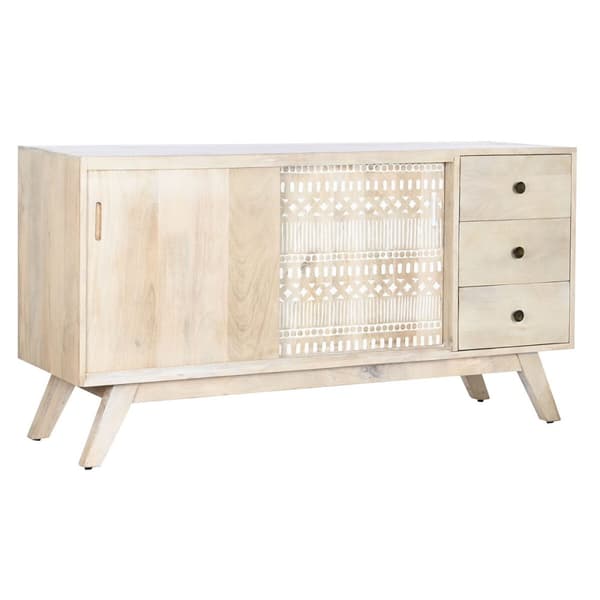 Sivupöytä DKD Home Decor Valkoinen Luonnollinen Mangopuu 145 x 42 x 75 cm