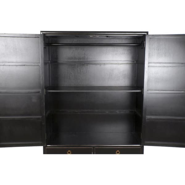 Kaappi DKD Home Decor Musta Kullattu 120 x 50 x 175 cm