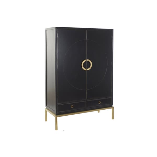 Kaappi DKD Home Decor Musta Kullattu 120 x 50 x 175 cm
