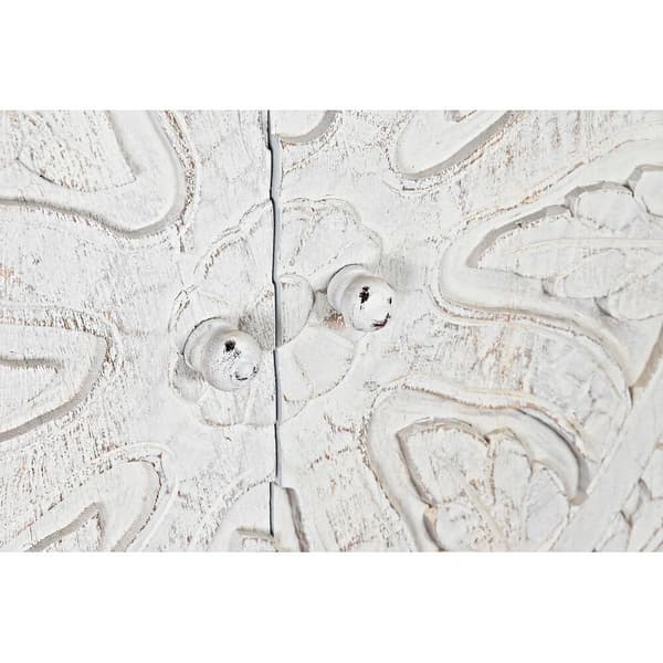 Skänk DKD Home Decor   Vit Metall Mangoträ 150 x 38 x 80 cm