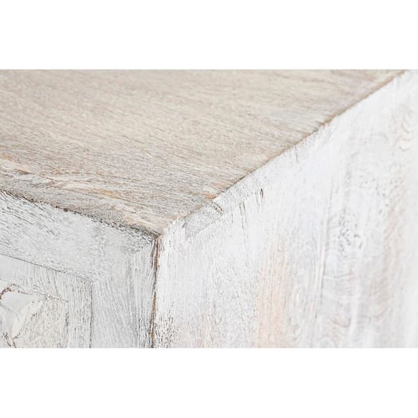 Sidebord DKD Home Decor   Hvit Metall Treverk av mangotre 150 x 38 x 80 cm