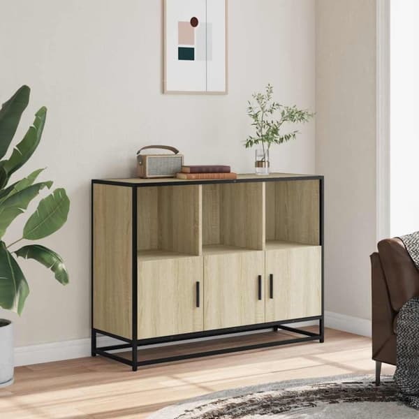 vidaXL skænk 100x35x76 cm konstrueret træ sonoma-eg