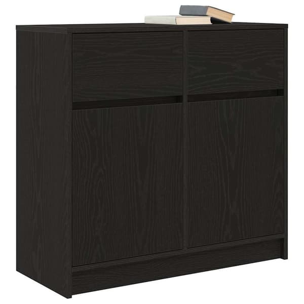 vidaXL Senkki laatikolla musta tammi 80x34x76 cm tekninen puu