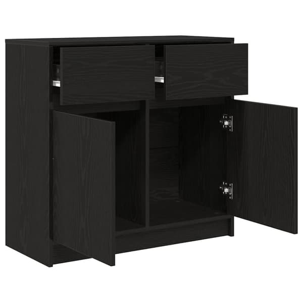 vidaXL Senkki laatikolla musta tammi 80x34x76 cm tekninen puu