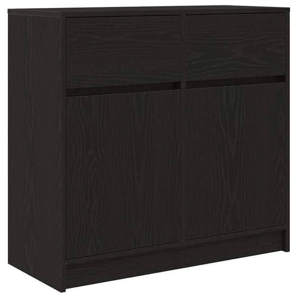 vidaXL Senkki laatikolla musta tammi 80x34x76 cm tekninen puu