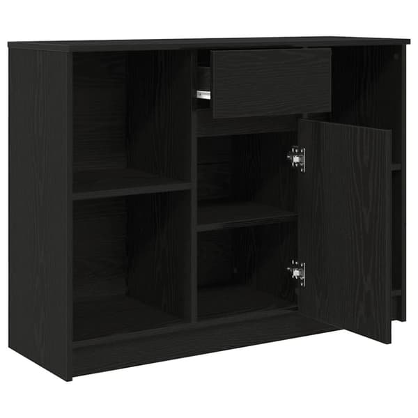 vidaXL Senkki laatikolla musta tammi 101x35x76 cm tekninen puu