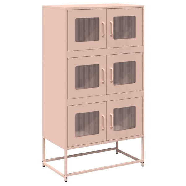 vidaXL højskab 68x39x123 cm stål lyserød