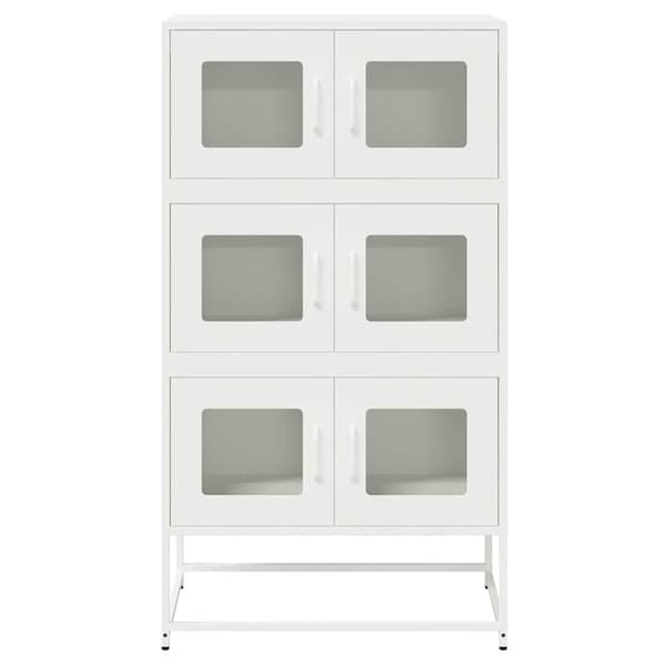 vidaXL Highboard hvit 68x39x123 cm stål