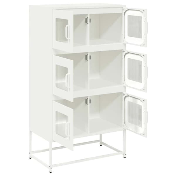 vidaXL Highboard hvit 68x39x123 cm stål