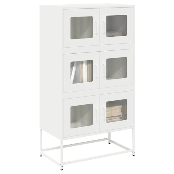 vidaXL Highboard hvit 68x39x123 cm stål
