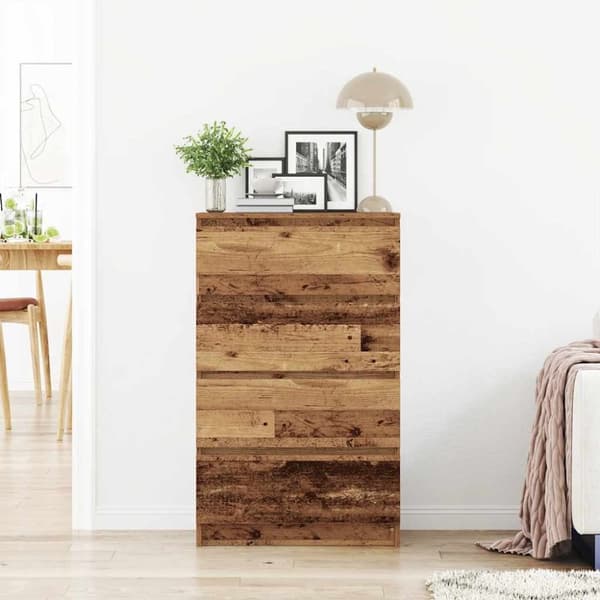vidaXL skænk 60x35x98,5 cm konstrueret træ gammelt træ-look