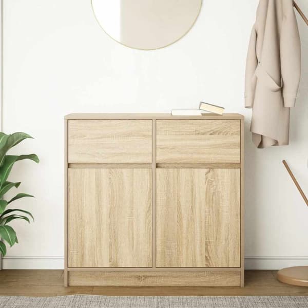 vidaXL Senkki laatikolla Sonoma-tammi 80x34x76 cm tekninen puu
