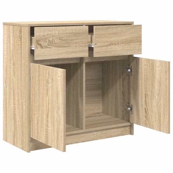 vidaXL Senkki laatikolla Sonoma-tammi 80x34x76 cm tekninen puu