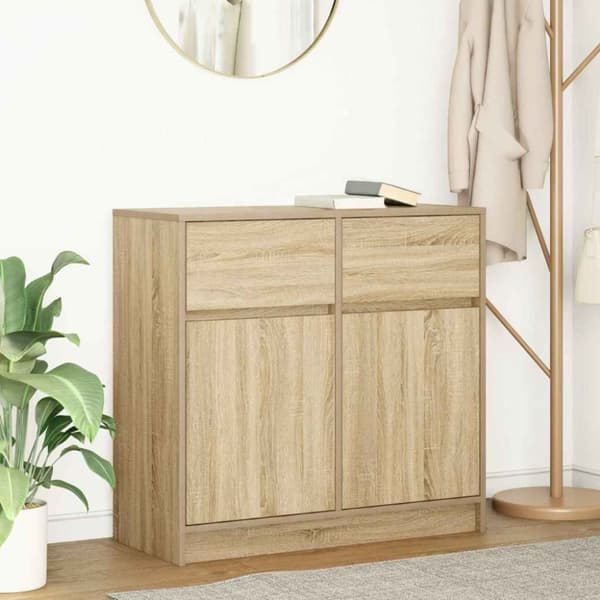 vidaXL Senkki laatikolla Sonoma-tammi 80x34x76 cm tekninen puu
