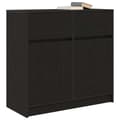Miniatyrbilde 5 av 11: vidaXL Skjenk med skuff svart eik 80x34x76 cm konstruert tre