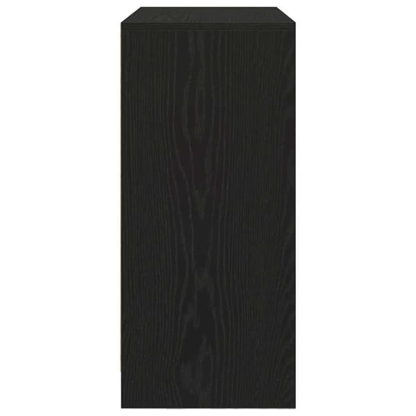 vidaXL Skjenk med skuff svart eik 80x34x76 cm konstruert tre
