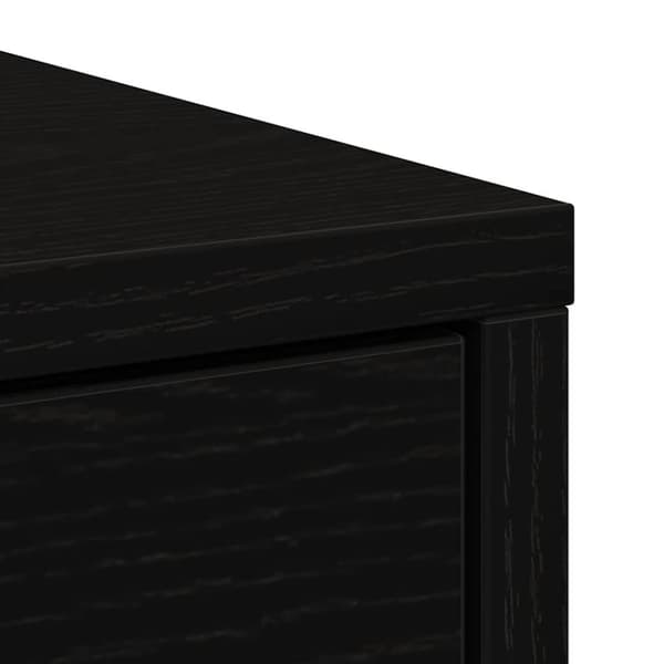 vidaXL Skjenk med skuff svart eik 80x34x76 cm konstruert tre
