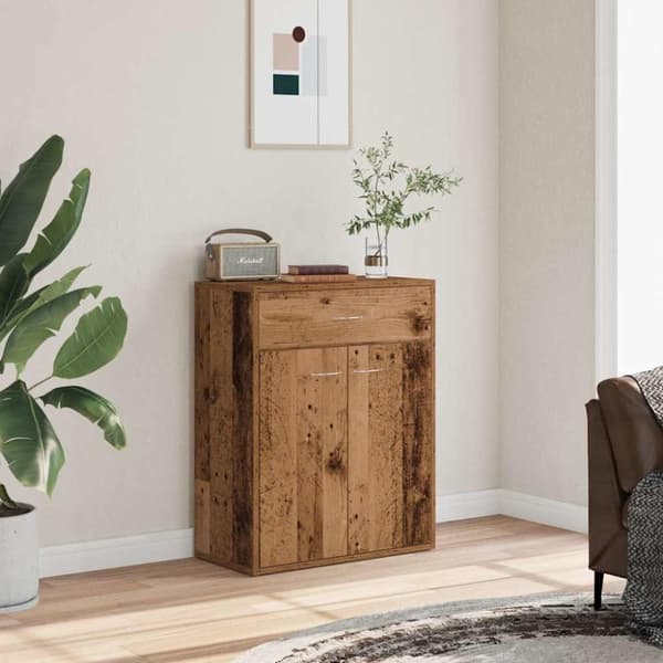 vidaXL skænk 60x30x75 cm konstrueret træ antikt træ