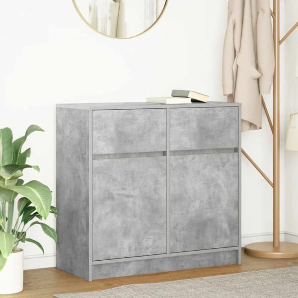 vidaXL Senkki laatikolla betoninharmaa 80x34x76 cm tekninen puu