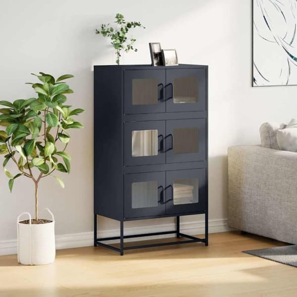 vidaXL højskab 68x39x123 cm stål antracitgrå