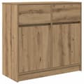 Miniatyrbilde 3 av 11: vidaXL Skjenk med skuff artisan eik 80x34x76 cm konstruert tre