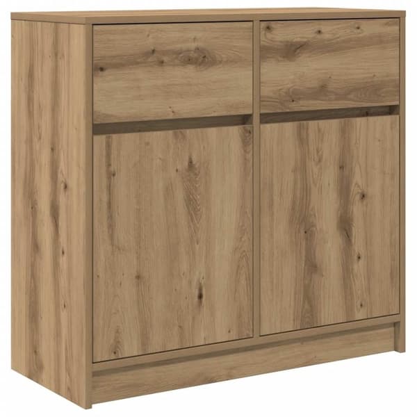 vidaXL Skjenk med skuff artisan eik 80x34x76 cm konstruert tre
