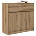 Miniatyrbilde 5 av 11: vidaXL Skjenk med skuff artisan eik 80x34x76 cm konstruert tre