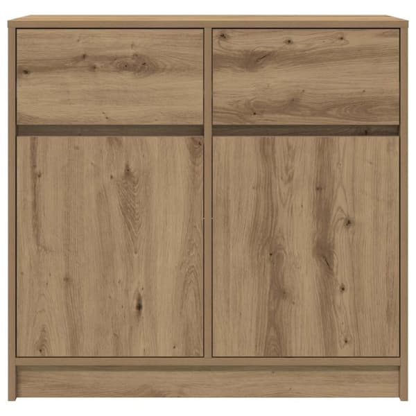 vidaXL Skjenk med skuff artisan eik 80x34x76 cm konstruert tre