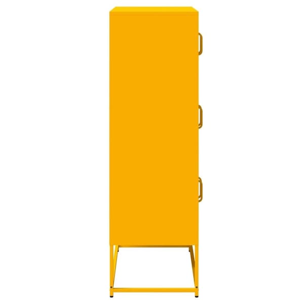 vidaXL Highboard sennepsgul 68x39x123 cm stål