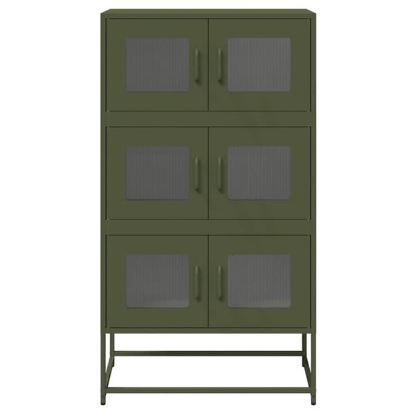 vidaXL Highboard olivengrønn 68x39x123 cm stål
