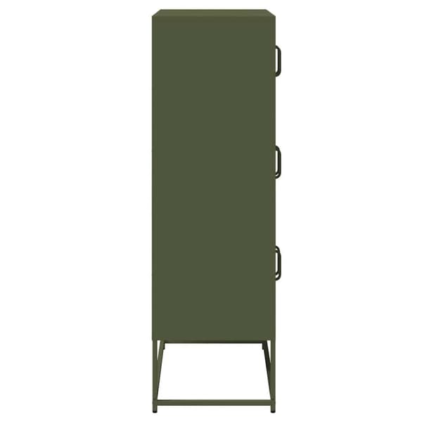 vidaXL Highboard olivengrønn 68x39x123 cm stål