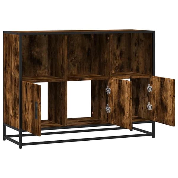 vidaXL Skjenk røkt eik 100x35x76 cm konstruert tre