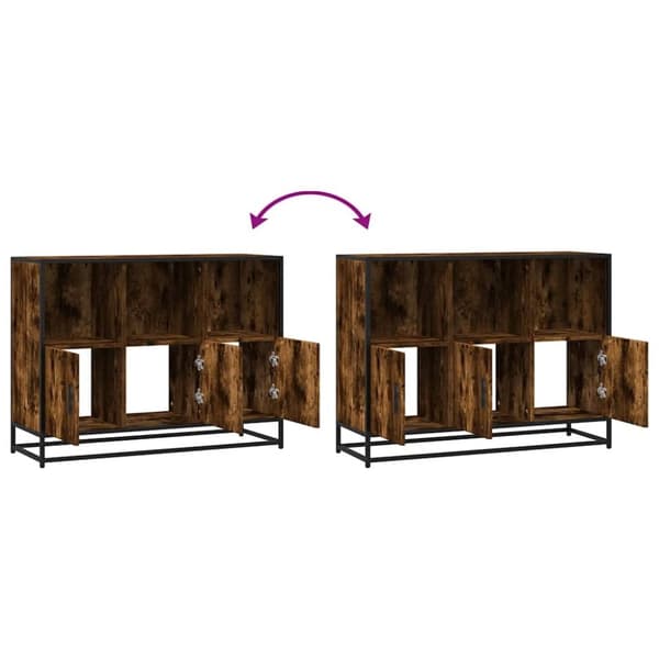 vidaXL Skjenk røkt eik 100x35x76 cm konstruert tre