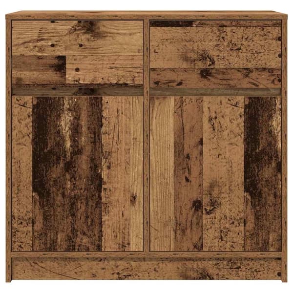 vidaXL Skänk med låda gammalt trä 80x34x76 cm konstruerat trä