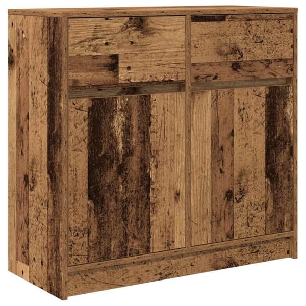 vidaXL Skänk med låda gammalt trä 80x34x76 cm konstruerat trä