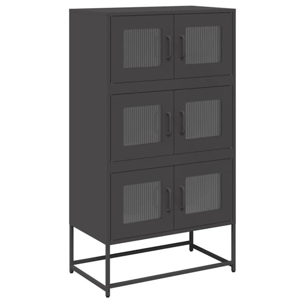 vidaXL Highboard svart 68x39x123 cm stål