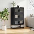 Miniatyrbild 4 av 11: vidaXL Highboard svart 68x39x123 cm stål