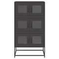 Miniatyrbild 6 av 11: vidaXL Highboard svart 68x39x123 cm stål