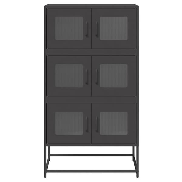 vidaXL Highboard svart 68x39x123 cm stål