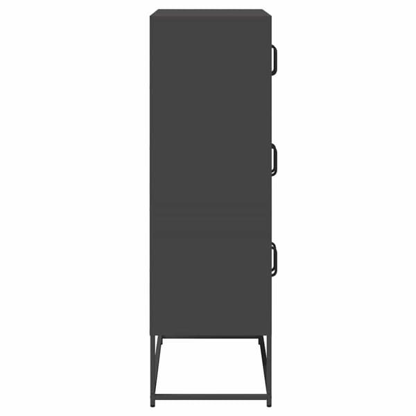 vidaXL Highboard svart 68x39x123 cm stål