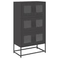Miniatyrbild 1 av 11: vidaXL Highboard svart 68x39x123 cm stål