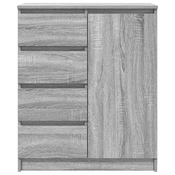 vidaXL skænk med skuffer 71x35x84 cm konstrueret træ grå sonoma-eg