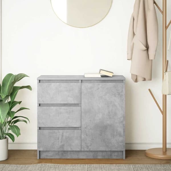 vidaXL Senkki laatikolla betoninharmaa 71x35x65 cm tekninen puu