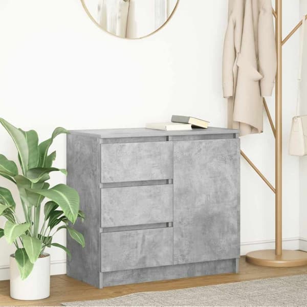 vidaXL Senkki laatikolla betoninharmaa 71x35x65 cm tekninen puu