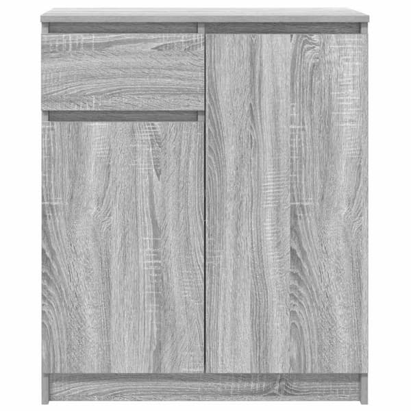 vidaXL skænk med skuffe 71x35x84 cm konstrueret træ grå sonoma-eg